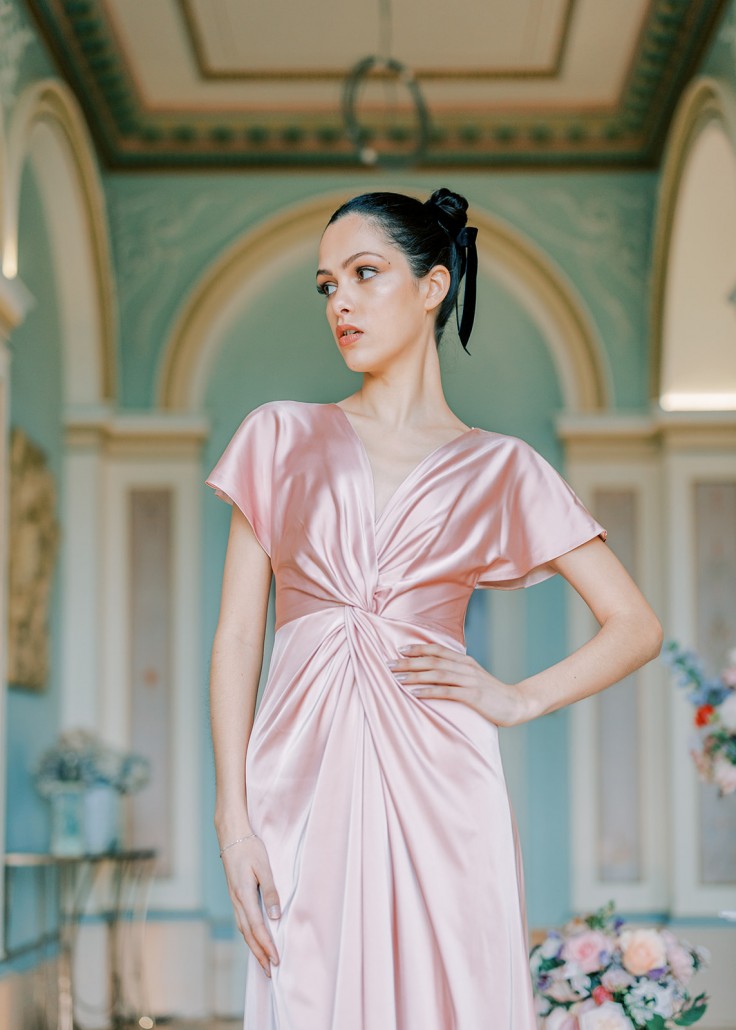 pink dress from the front full length