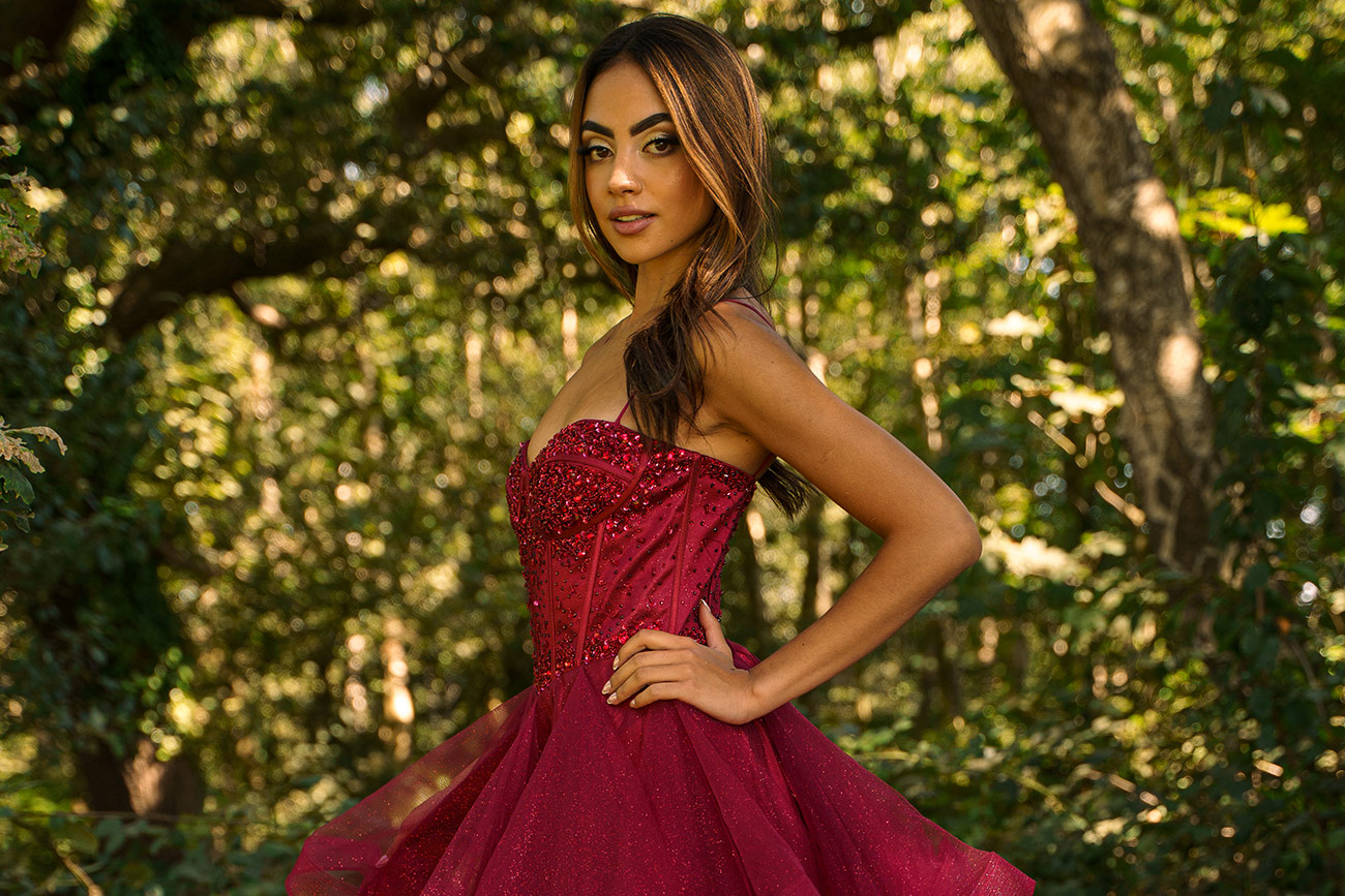 girl red dress