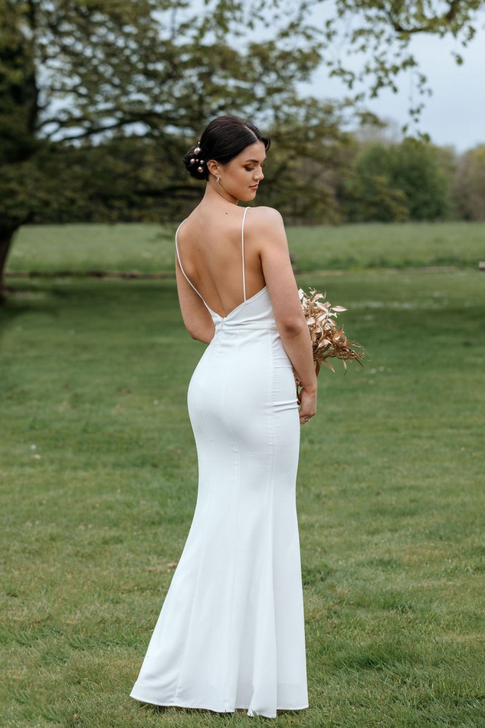 white dress from the back
