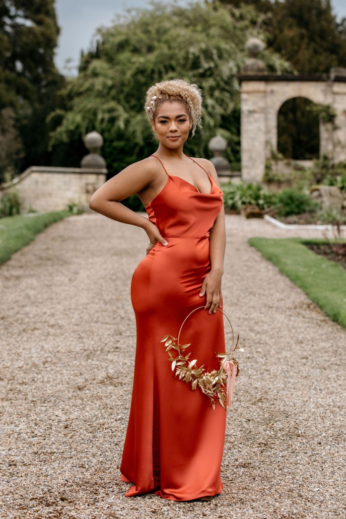 orange dress from the front
