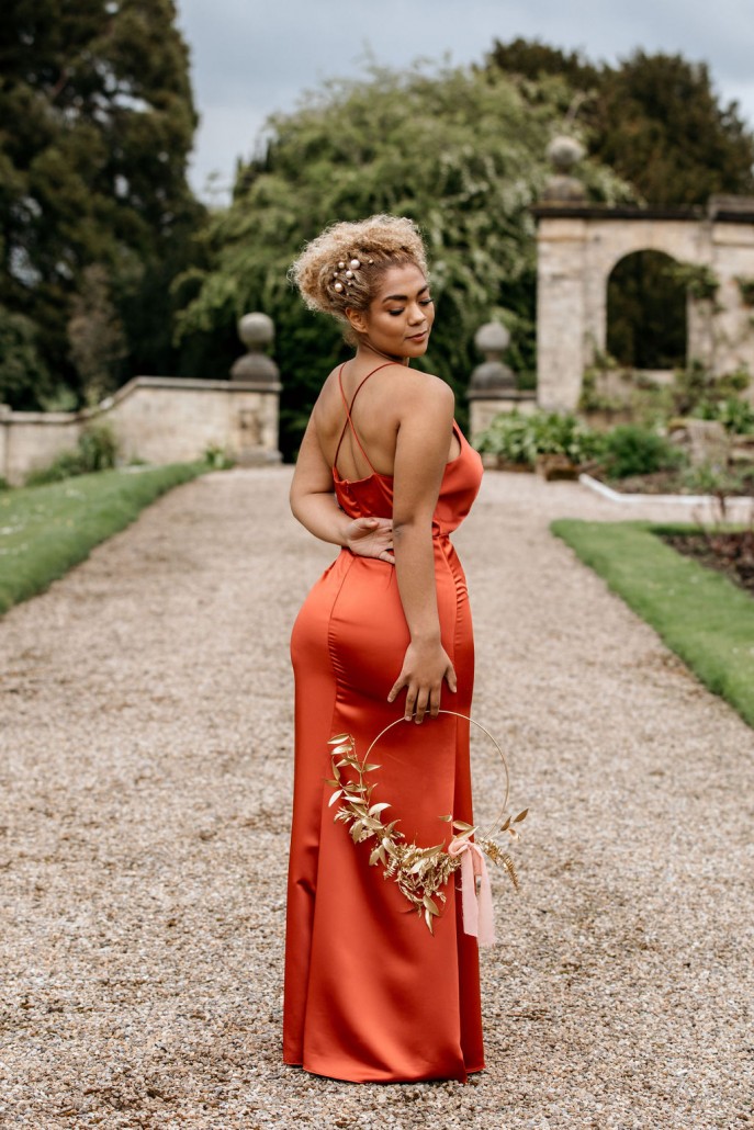 orange dress from the back