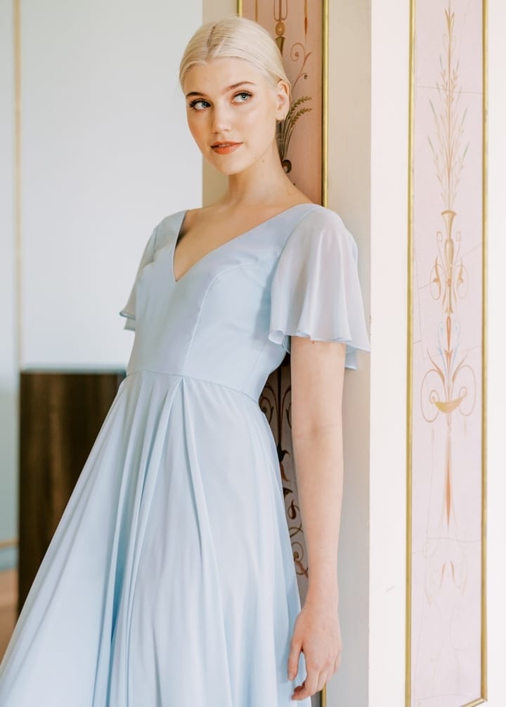 light blue dress from the front