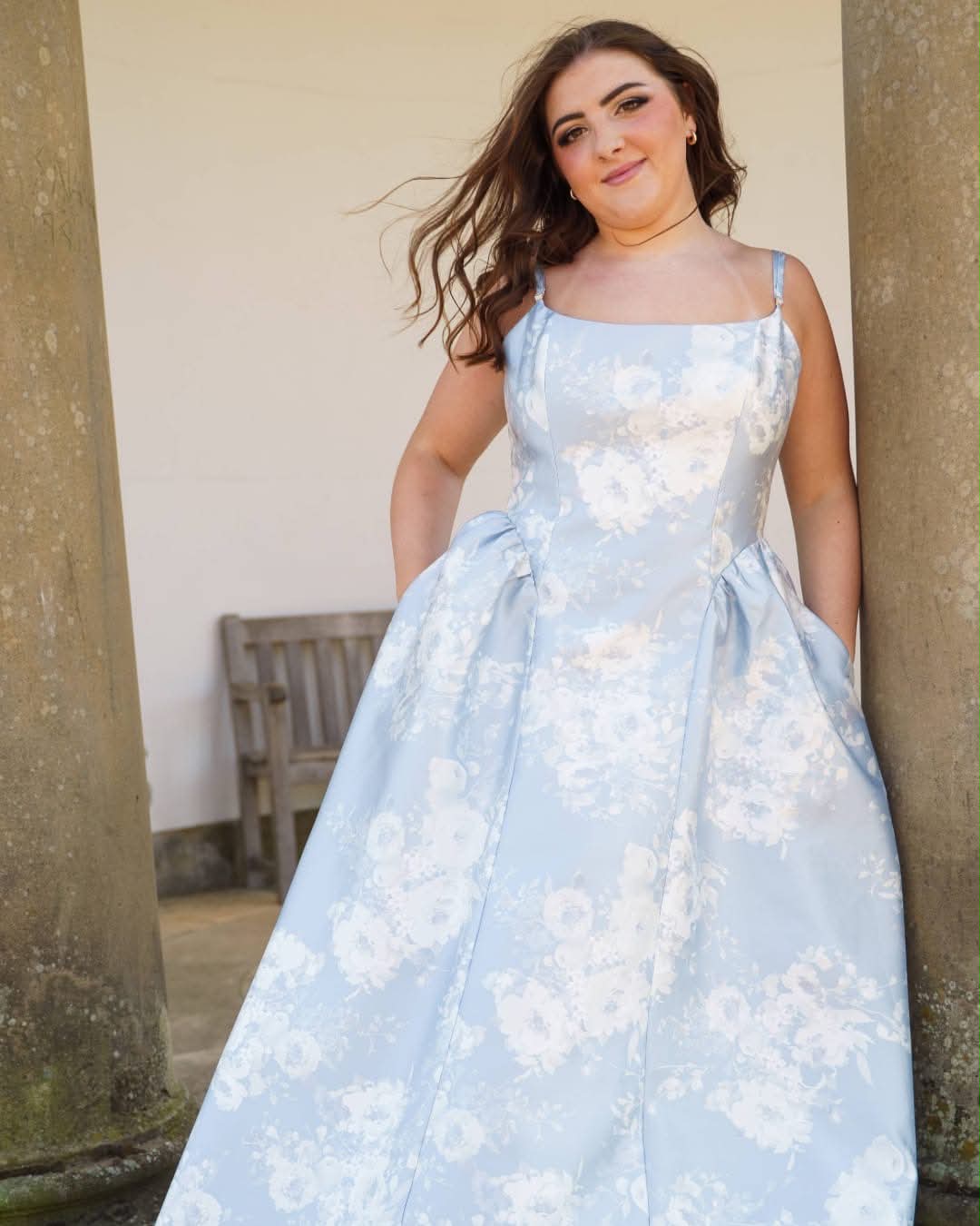 light blue dress